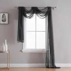 HLC.ME Lucento Sheer Window Scarf - Black