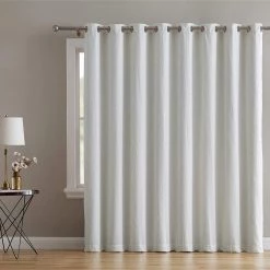 HLC.ME Camden Jacquard 100% Blackout Grommet Patio Door Panel - Ivory