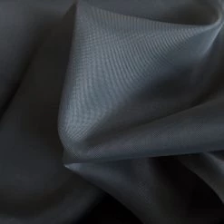 HLC.ME Sheer Curtains Lucento Sheer Rod Pocket Curtain Panels - Charcoal Grey - Set Of 2