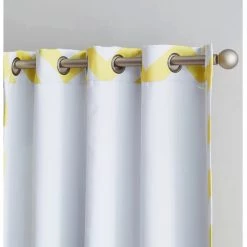 HLC.ME Chevron Print Blackout Grommet Curtain Panels - Bright Yellow - Set Of 2 11 HLC.ME Chevron Print Blackout Grommet Curtain Panels - Bright Yellow - Set Of 2