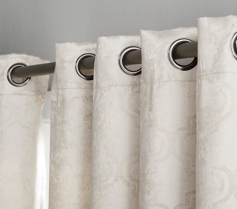 HLC.ME Blackout Curtains Redmont Lattice Blackout Grommet Curtain Panels - Ivory - Set Of 2 4 HLC.ME Blackout Curtains Redmont Lattice Blackout Grommet Curtain Panels - Ivory - Set Of 2