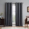 HLC.ME Redmont Lattice Blackout Grommet Curtain Panels - Dark Grey - Set Of 2