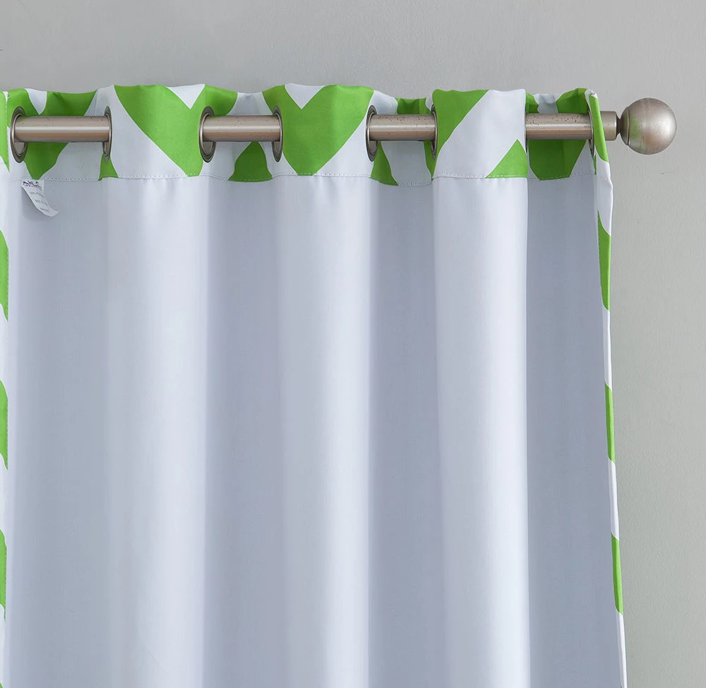 HLC.ME Chevron Print Blackout Grommet Curtain Panels - Lime Green - Set Of 2 Blackout Curtains 5 HLC.ME Chevron Print Blackout Grommet Curtain Panels - Lime Green - Set Of 2 Blackout Curtains