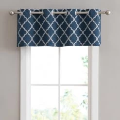HLC.ME Lattice Embroidered Blackout Grommet Valance - Teal