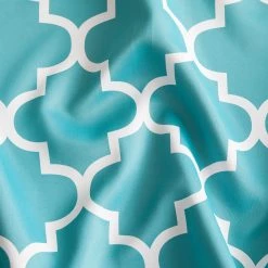 HLC.ME Lattice Print Blackout Tie Up Balloon Shade Valance - Teal