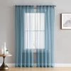 HLC.ME Sheer Curtains Lucento Sheer Rod Pocket Curtain Panels - Dusty Blue - Set Of 2