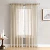 HLC.ME Lucento Sheer Rod Pocket Curtain Panels - Antique Taupe - Set Of 2 Sheer Curtains