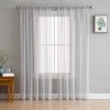 HLC.ME Lucento Sheer Rod Pocket Curtain Panels - Silver - Set Of 2 Sheer Curtains