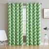 HLC.ME Chevron Print Blackout Grommet Curtain Panels - Lime Green - Set Of 2 Blackout Curtains