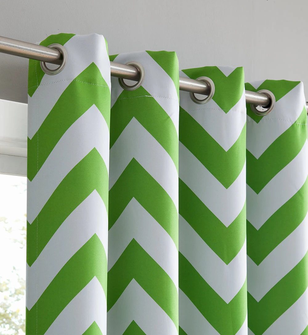 HLC.ME Chevron Print Blackout Grommet Curtain Panels - Lime Green - Set Of 2 Blackout Curtains 4 HLC.ME Chevron Print Blackout Grommet Curtain Panels - Lime Green - Set Of 2 Blackout Curtains