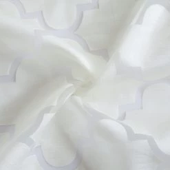 HLC.ME Sheer Curtains Lattice Burnout Sheer Grommet Curtain Panels - Ivory - Set Of 2