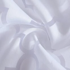 HLC.ME Sheer Curtains Lattice Burnout Sheer Grommet Curtain Panels - White - Set Of 2