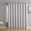 HLC.ME Faux Linen Curtains Lattice Print Blackout Grommet Patio Door Panel - Platinum White/Gold