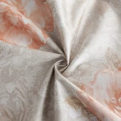 HLC.ME Layla Floral 100% Blackout Grommet Curtain Panels - Coral Orange - Set Of 2