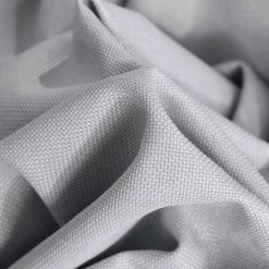 HLC.ME Textured Lined 100% Blackout Grommet Patio Door Panel - Light Grey Faux Linen Curtains