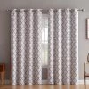 HLC.ME Lattice Print Blackout Grommet Curtain Panels - Platinum White/Gold - Set Of 2 Blackout Curtains