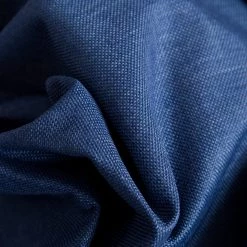 HLC.ME Textured Lined 100% Blackout Grommet Patio Door Panel - Navy Faux Linen Curtains