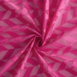 HLC.ME Herringbone Lace Sheer Rod Pocket Curtain Panels - Pink - Set Of 2