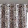 HLC.ME Verona Damask 100% Blackout Grommet Curtain Panels - Neutral - Set Of 2