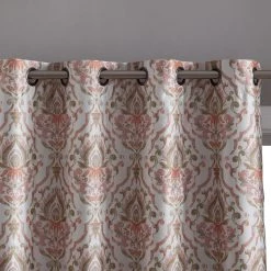 HLC.ME Blackout Curtains Verona Damask 100% Blackout Grommet Curtain Panels - Spice Red - Set Of 2