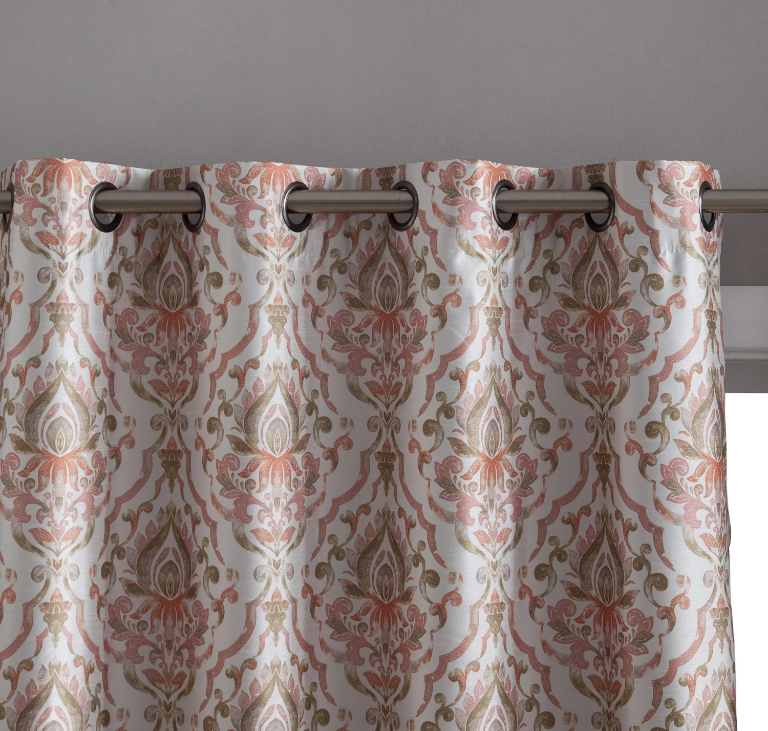 HLC.ME Blackout Curtains Verona Damask 100% Blackout Grommet Curtain Panels - Spice Red - Set Of 2 3 HLC.ME Blackout Curtains Verona Damask 100% Blackout Grommet Curtain Panels - Spice Red - Set Of 2