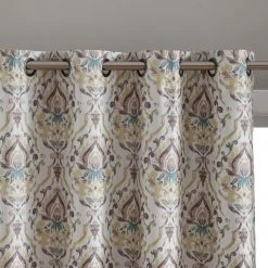 HLC.ME Blackout Curtains Verona Damask 100% Blackout Grommet Curtain Panels - Teal Blue - Set Of 2