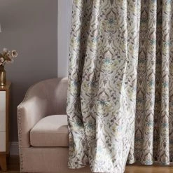 HLC.ME Blackout Curtains Verona Damask 100% Blackout Grommet Curtain Panels - Teal Blue - Set Of 2