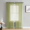 HLC.ME Lucento Sheer Rod Pocket Curtain Panels - Sage Green - Set Of 2 Sheer Curtains 2 HLC.ME Lucento Sheer Rod Pocket Curtain Panels - Sage Green - Set Of 2 Sheer Curtains