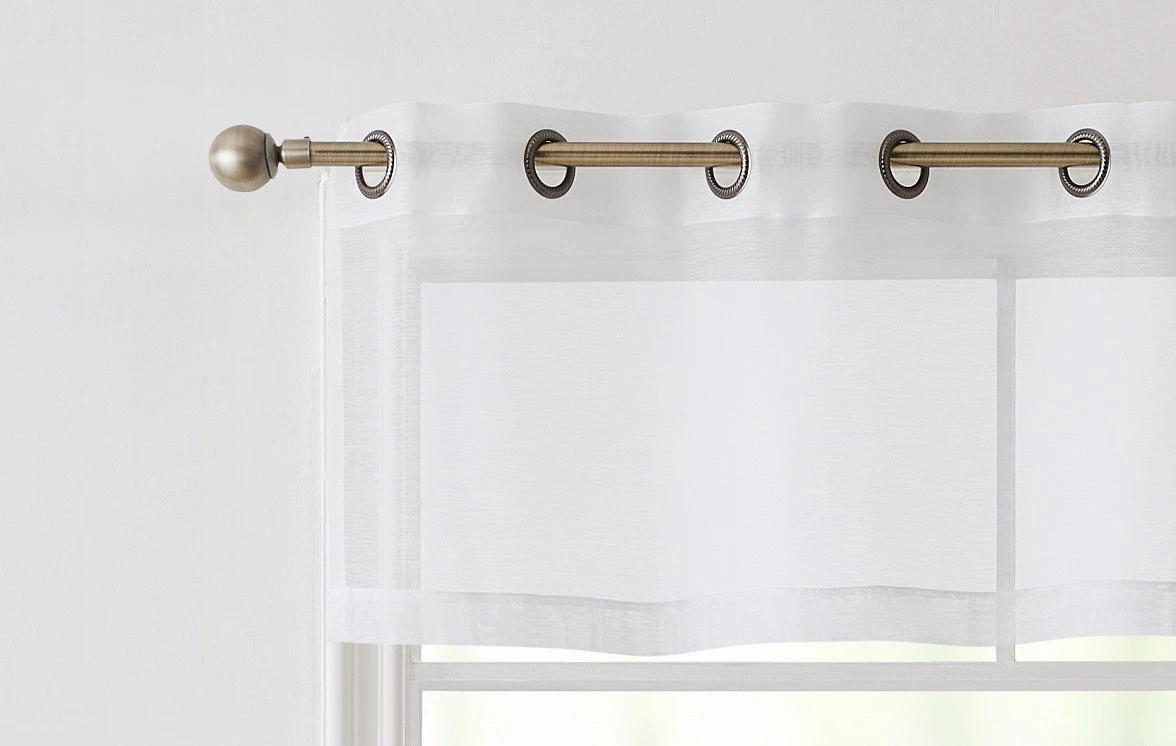 HLC.ME Lucento Sheer Grommet Valance - White - Set Of 2 4 HLC.ME Lucento Sheer Grommet Valance - White - Set Of 2