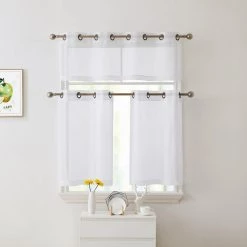 HLC.ME Lucento Sheer Grommet Valance - White - Set Of 2 13 HLC.ME Lucento Sheer Grommet Valance - White - Set Of 2