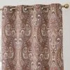HLC.ME Blackout Curtains Paris Paisley Blackout Grommet Curtain Panels - Spice Red - Set Of 2