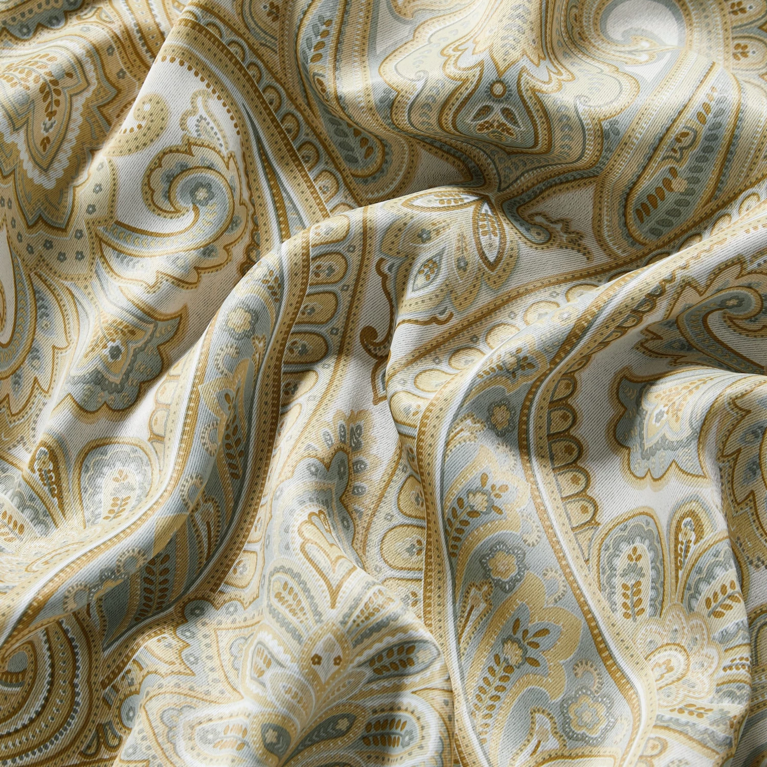 HLC.ME Faux Linen Curtains Paris Paisley Damask Blackout Grommet Valance - Neutral 5 HLC.ME Faux Linen Curtains Paris Paisley Damask Blackout Grommet Valance - Neutral